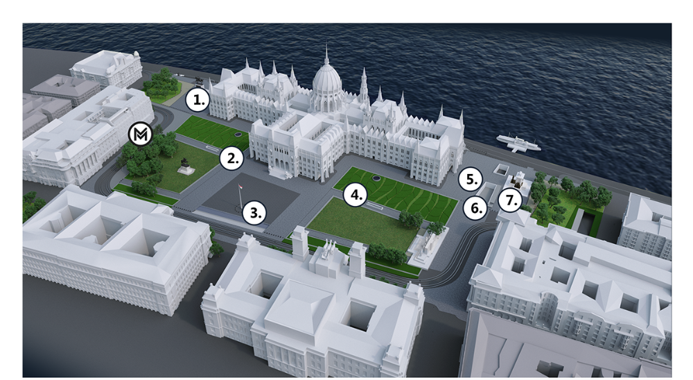 Kossuth Square map with attractions