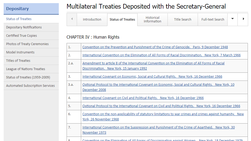 UN treaties