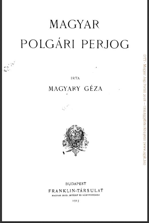 Magyary Géza: Magyar polgári perjog