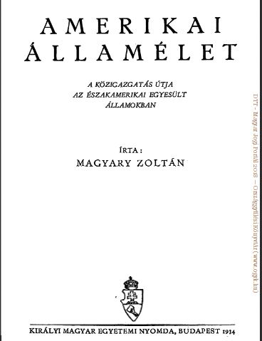 Magyary Zoltán: Amerikai államélet