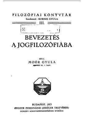 Moór Gyula: Bevezetés a jogfilozófiába