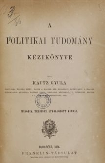 Kautz Gyula: A politikai tudomány kézikönyve